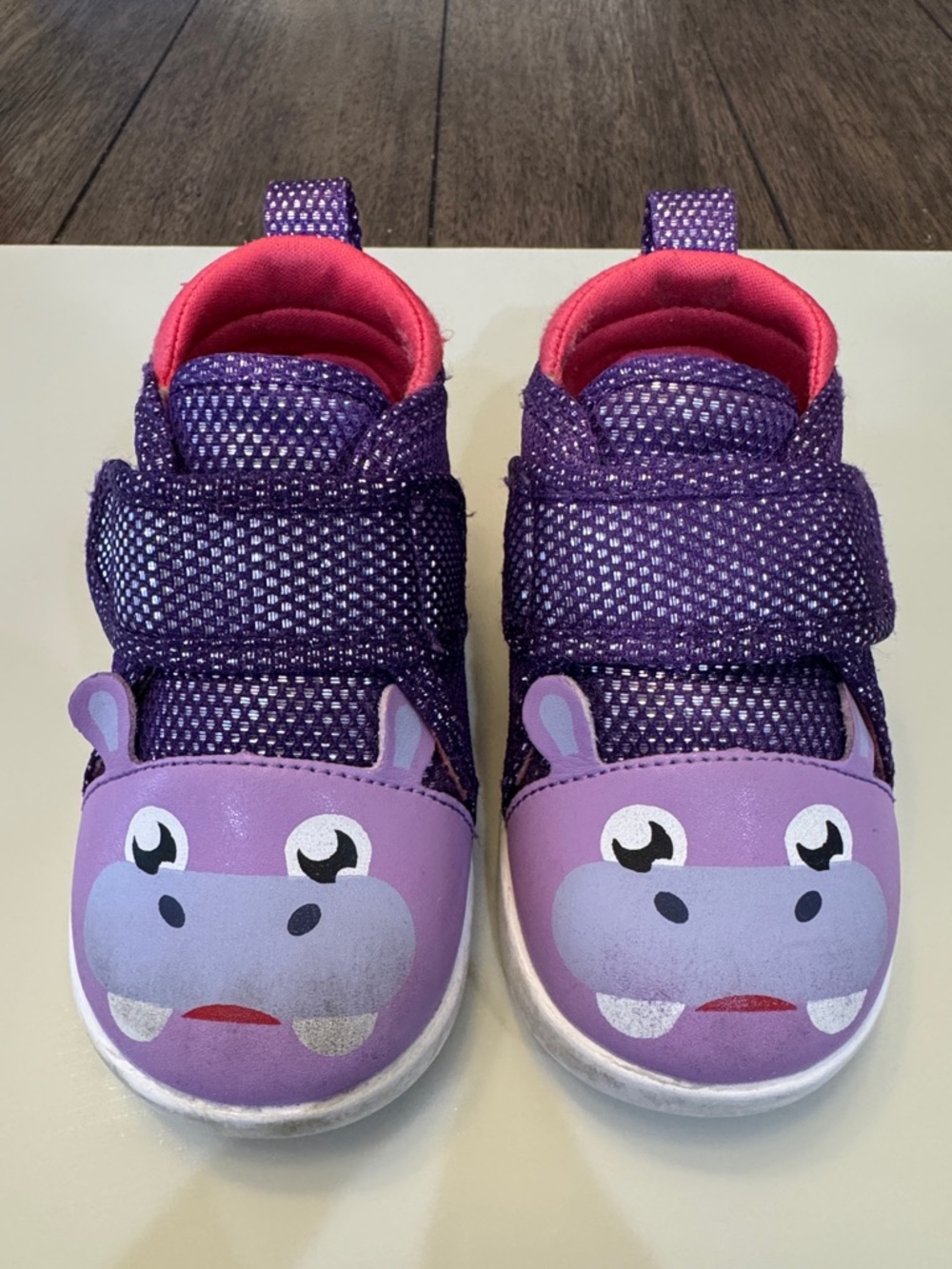 Kids Ikiki Purple Hippo Velcro Sneakers